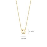 Blush Колие 14k, Буква Q